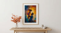 Father And Child Art Print, Father's Day Gift Decor - Summer Silhouette Poster