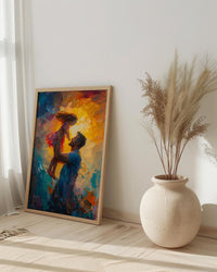 Father And Child Art Print, Father's Day Gift Decor - Summer Silhouette Poster