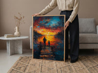 Father And Son Fishing Wall Art, Lake Dock Decor - Rustic Outdoor Print