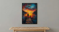 Father And Son Fishing Wall Art, Lake Dock Decor - Rustic Outdoor Print
