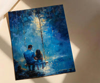 Porch Swing Poster, Father And Child Decor - Summer Storm Landscape Art