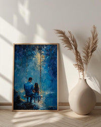 Porch Swing Poster, Father And Child Decor - Summer Storm Landscape Art