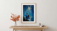 Porch Swing Poster, Father And Child Decor - Summer Storm Landscape Art