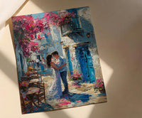Greek Island Wedding Art, Santorini Decor - Anniversary Gift