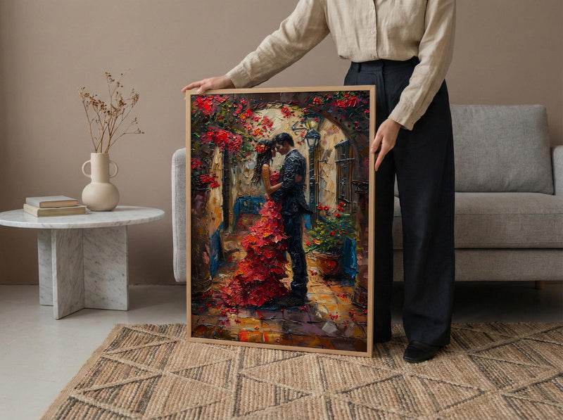 Spanish Courtyard Poster, Andalusian Wedding Art - Newlywed Gift