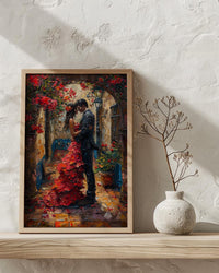 Spanish Courtyard Poster, Andalusian Wedding Art - Newlywed Gift
