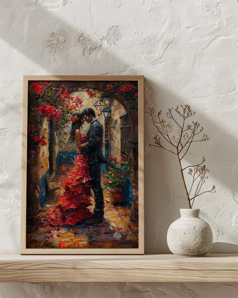 Spanish Courtyard Poster, Andalusian Wedding Art - Newlywed Gift