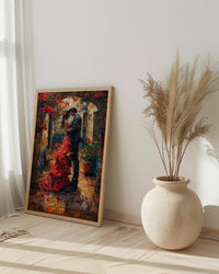 Spanish Courtyard Poster, Andalusian Wedding Art - Newlywed Gift