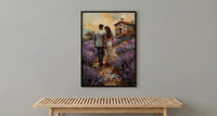 Provence Lavender Field Art, French Honeymoon - Anniversary Gift