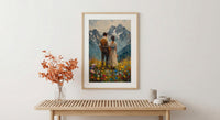 Alpine Mountain Wedding Art, Swiss Alps Decor - Honeymoon Gift