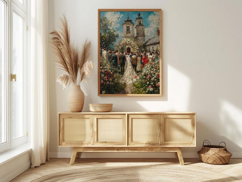 English Garden Wedding Art, British Manor Decor - Newlywed Gift