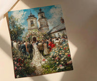English Garden Wedding Art, British Manor Decor - Newlywed Gift