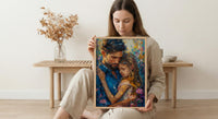 Comforting Child Poster, Father Support Decor - Emotional Family Wall Art