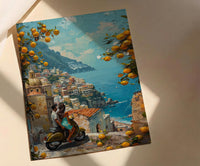 Amalfi Coast Poster, Positano Honeymoon Art - Newlywed Gift