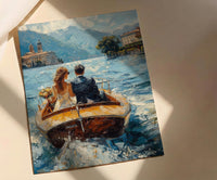 Lake Como Wedding Art, Italy Honeymoon Print - Anniversary Gift