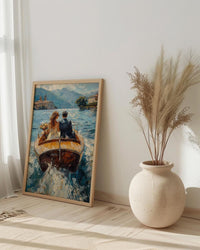 Lake Como Wedding Art, Italy Honeymoon Print - Anniversary Gift