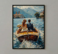 Lake Como Wedding Art, Italy Honeymoon Print - Anniversary Gift