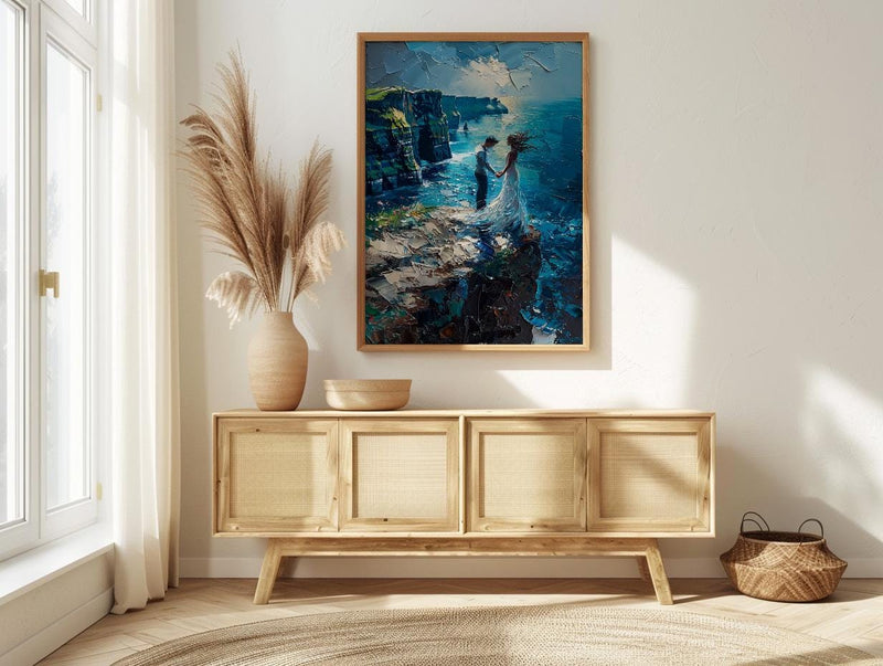 Cliffs of Moher Art, Irish Wedding Poster - Moody Decor Gift