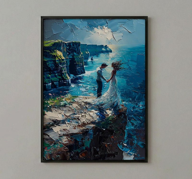 Cliffs of Moher Art, Irish Wedding Poster - Moody Decor Gift
