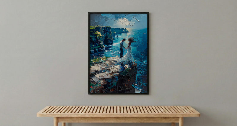 Cliffs of Moher Art, Irish Wedding Poster - Moody Decor Gift