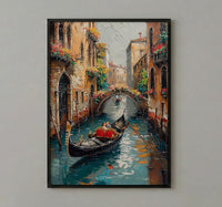 Venice Gondola Print, Italian Honeymoon Art - Newlywed Gift