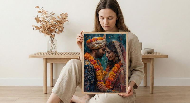 Indian Wedding Art Print, Varmala Ceremony Decor - Desi Wedding Gift