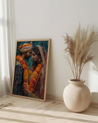 Indian Wedding Art Print, Varmala Ceremony Decor - Desi Wedding Gift