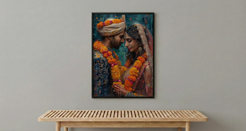 Indian Wedding Art Print, Varmala Ceremony Decor - Desi Wedding Gift