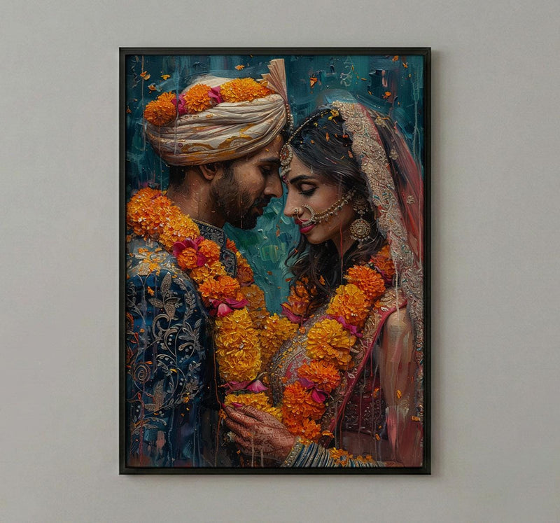 Indian Wedding Art Print, Varmala Ceremony Decor - Desi Wedding Gift
