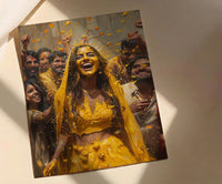 Haldi Ceremony Poster, Yellow Indian Decor - Hindu Wedding Gift