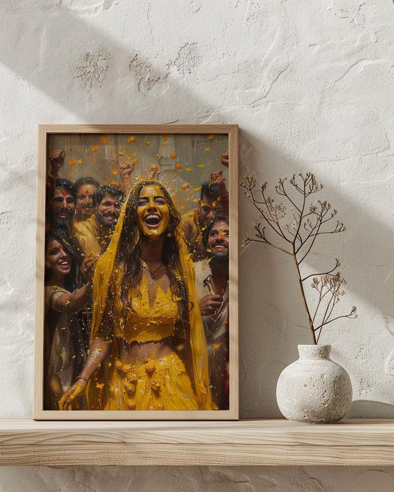Haldi Ceremony Poster, Yellow Indian Decor - Hindu Wedding Gift