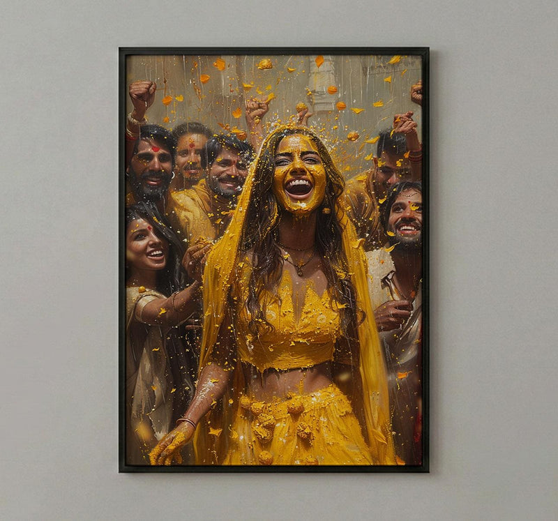 Haldi Ceremony Poster, Yellow Indian Decor - Hindu Wedding Gift