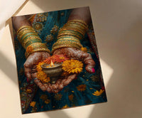 Mehndi Hand Wall Art, Indian Bride Decor - Anniversary Gift