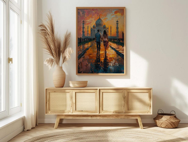 Taj Mahal Poster, Indian Honeymoon Art Print - Anniversary Gift