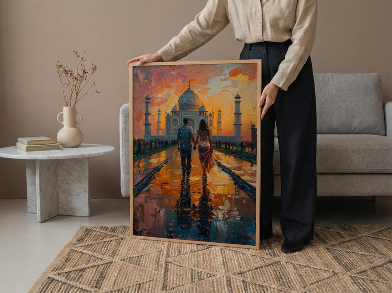 Taj Mahal Poster, Indian Honeymoon Art Print - Anniversary Gift