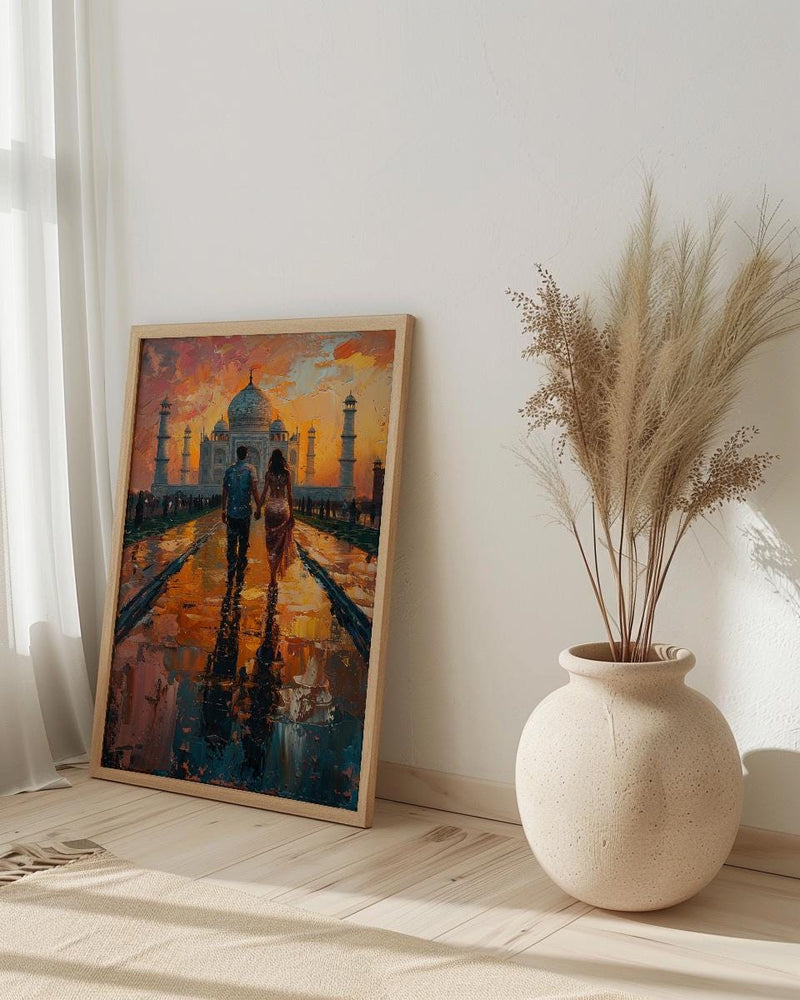 Taj Mahal Poster, Indian Honeymoon Art Print - Anniversary Gift