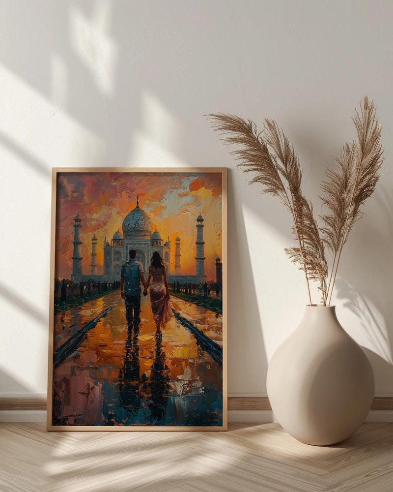 Taj Mahal Poster, Indian Honeymoon Art Print - Anniversary Gift