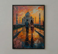 Taj Mahal Poster, Indian Honeymoon Art Print - Anniversary Gift