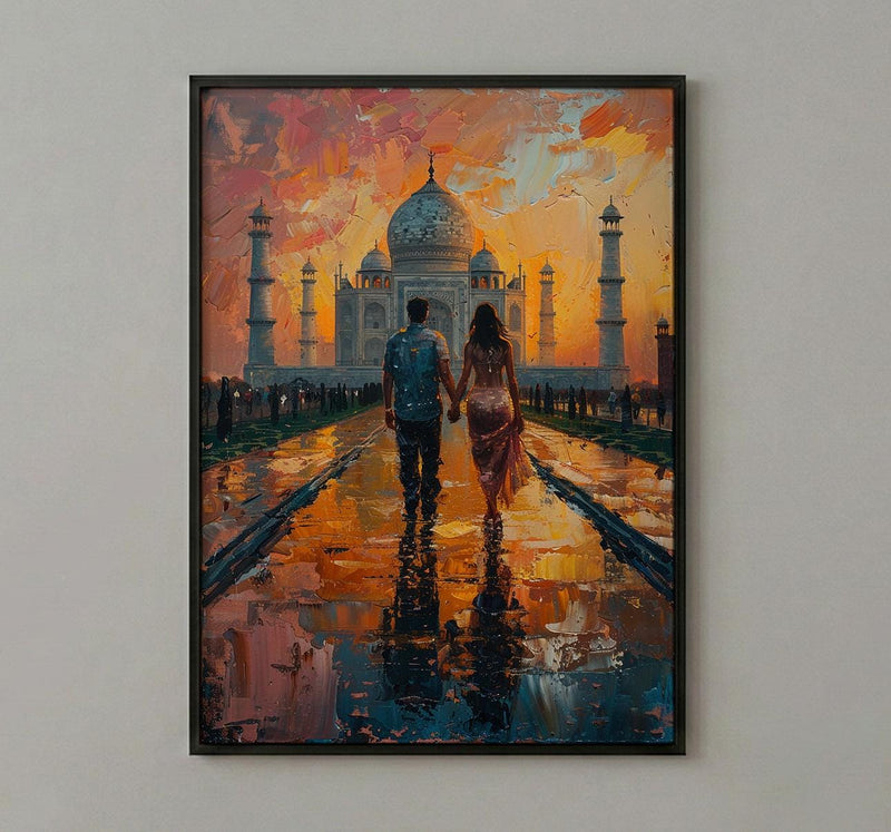Taj Mahal Poster, Indian Honeymoon Art Print - Anniversary Gift