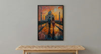Taj Mahal Poster, Indian Honeymoon Art Print - Anniversary Gift
