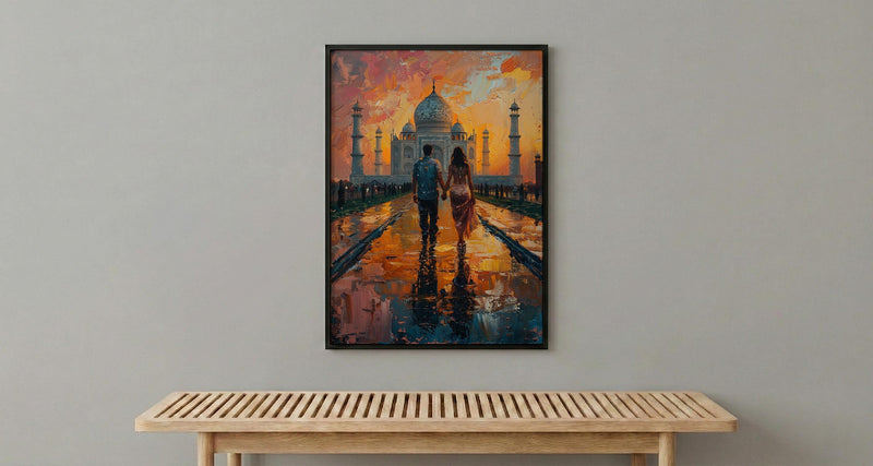 Taj Mahal Poster, Indian Honeymoon Art Print - Anniversary Gift