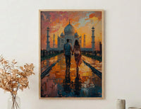 Taj Mahal Poster, Indian Honeymoon Art Print - Anniversary Gift