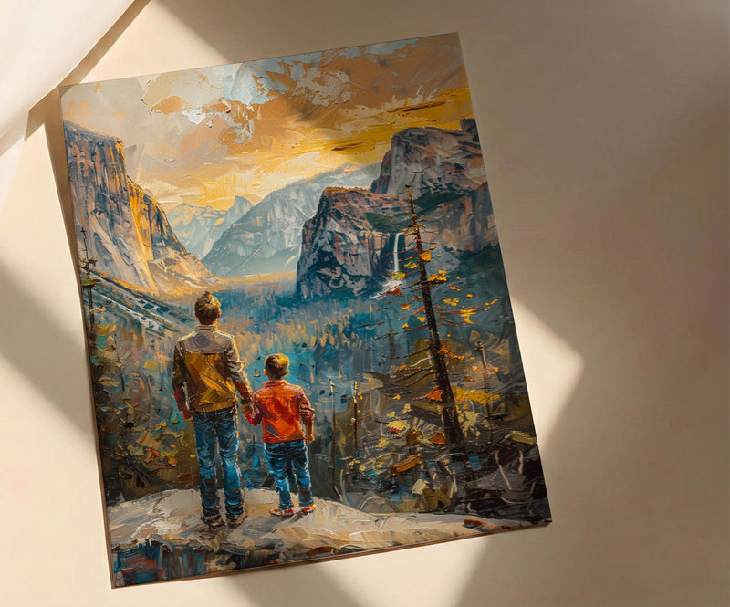 Yosemite Valley Art Print, Father And Son Decor - El Capitan Landscape Poster