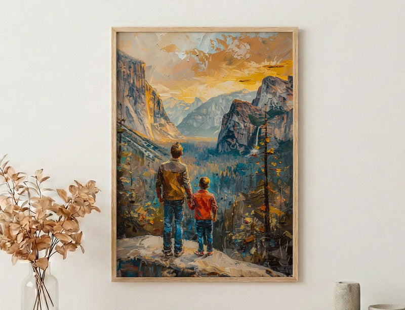 Yosemite Valley Art Print, Father And Son Decor - El Capitan Landscape Poster