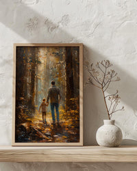 Redwood Forest Wall Art, Father And Child Decor - Giant Trees Nature Print