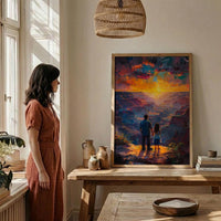 Grand Canyon Art Print, Father And Daughter Decor - Desert Sunset Landscape