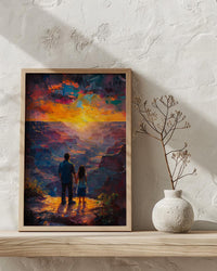 Grand Canyon Art Print, Father And Daughter Decor - Desert Sunset Landscape