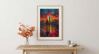 Statue Of Liberty Wall Art, Father And Son Decor - NYC Patriotic Landscape Print