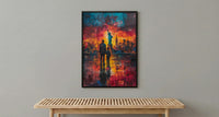 Statue Of Liberty Wall Art, Father And Son Decor - NYC Patriotic Landscape Print