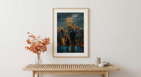 NYC Skyline Night Wall Art, Father And Son Decor - Manhattan Empire State Print